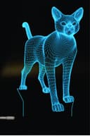 3D Wireframe Cat Illusion Lamp Vector File for Laser Cutting