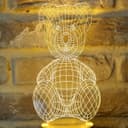3D Wireframe Teddy Bear Night Light Laser Cut Vector File