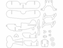 3D Wooden Biplane Model Vector File for Laser Cutting