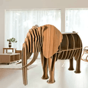 3D Wooden Elephant Bookcase and Shelf Laser Cut DXF File