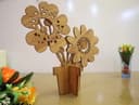 3D Wooden Flower Vase Laser Cut Pattern Free Vector File