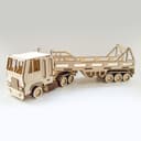 3D Wooden Semi Truck Trailer Laser Cut Model Vector File