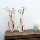3D Wooden Vase with Flowers Laser Cut Vector Plan