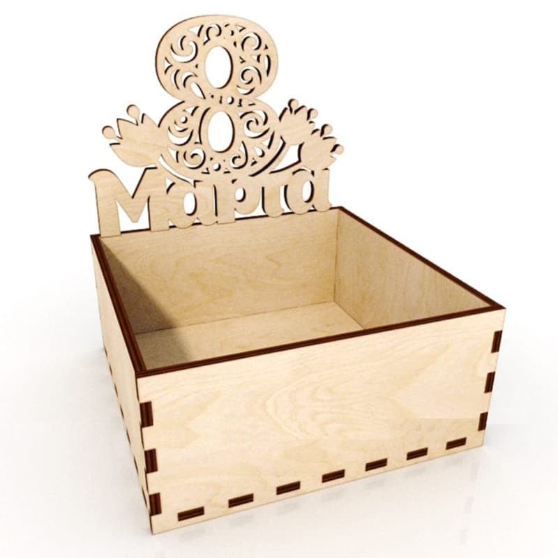 8 March Laser Cut Gift Box Vector File