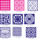 9 Decorative Geometric Laser Cut Patterns Collection Vector File