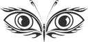 Abstract Butterfly Eye Silhouette Vector File
