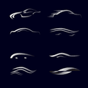 Abstract Car Silhouettes Vector Collection for Laser Cutting