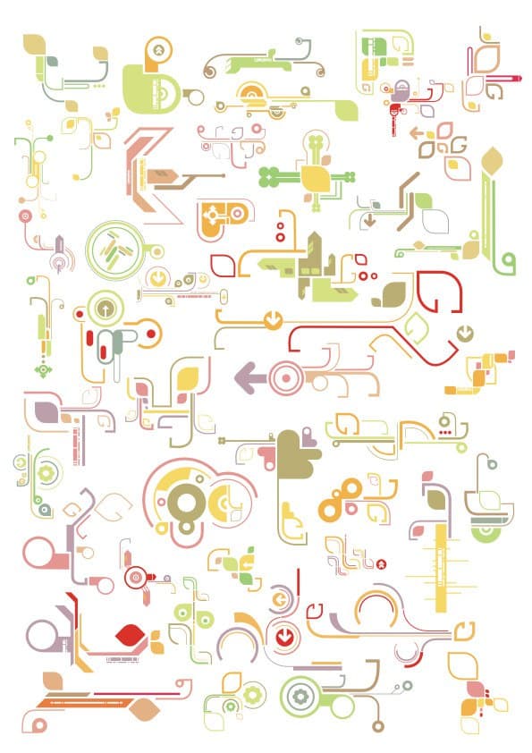Abstract Floral Infographic Vector Elements for Laser Cutting