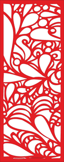 Abstract Floral Screen Panel Laser Cut Vector Design (DXF, SVG)
