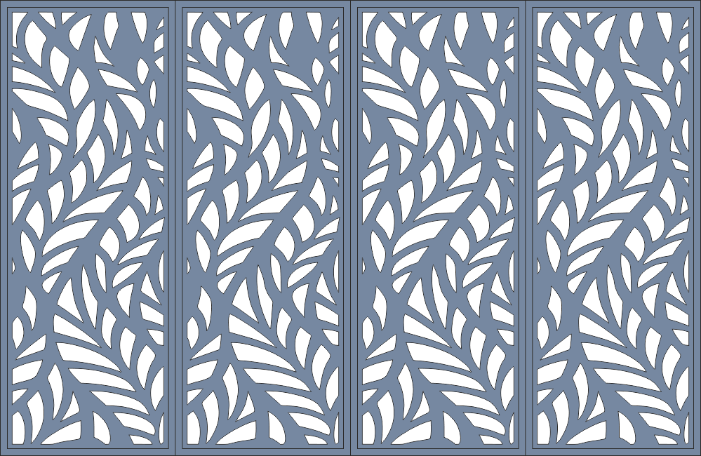 Abstract Leaf Pattern Decorative Screen Vector for Laser Cutting
