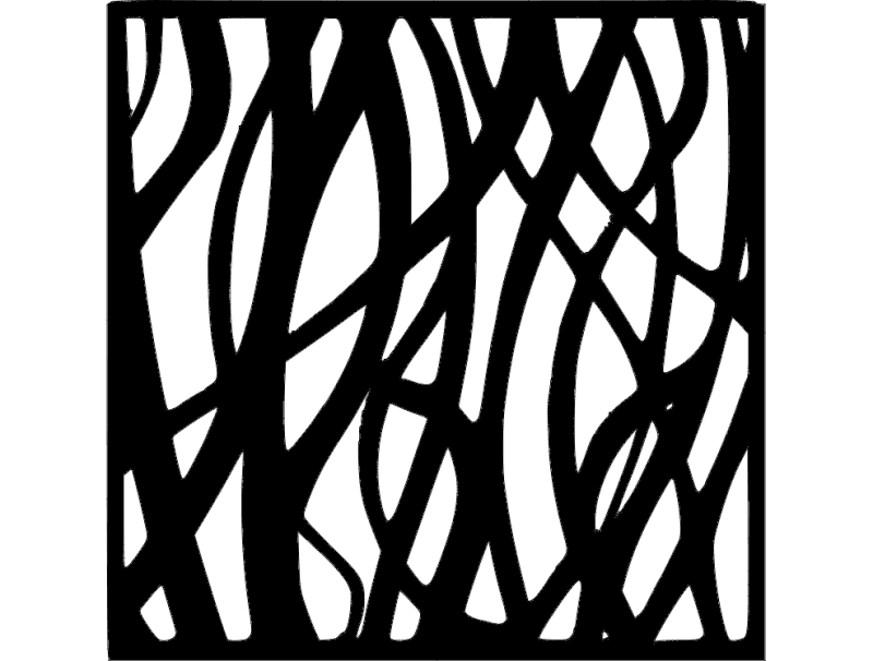 Abstract Organic Waves Decorative Panel DXF Vector File