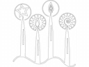 Advent Candles Decorative DXF Vector File for Laser Cutting