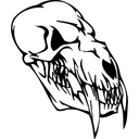 Aggressive Beast Skull Vector Design - DXF File for Laser Cutting