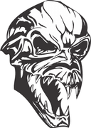 Aggressive Monster Skull Vector File for CNC Laser Cutting