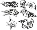 Aggressive Tribal Animal Car Decals Vector File