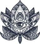 All-Seeing Eye Lotus Mandala Vector for Laser Cutting