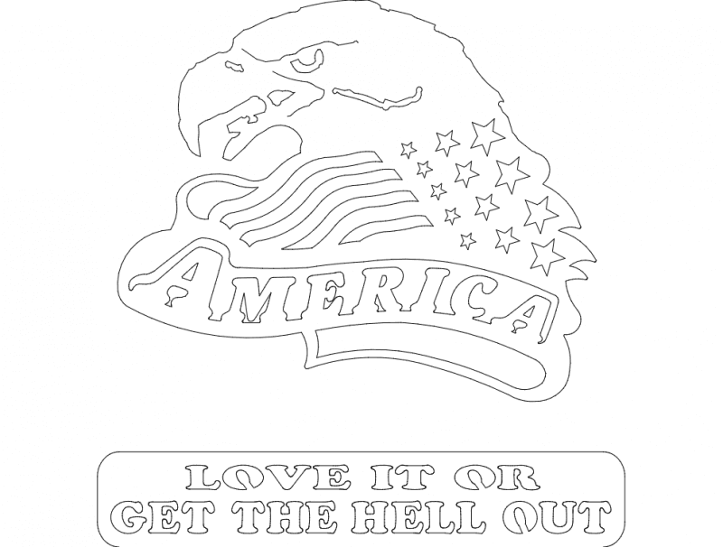 American Eagle Patriotic Sign DXF File for Laser Cutting