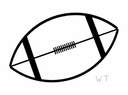 American Football Ball Silhouette Vector DXF File