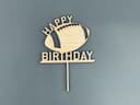American Football Happy Birthday Cake Topper Laser Cut Vector File