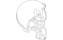 American Football Helmet Vector Silhouette DXF File
