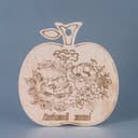 Apple Shaped Floral Cutting Board Laser Cut Vector DXF
