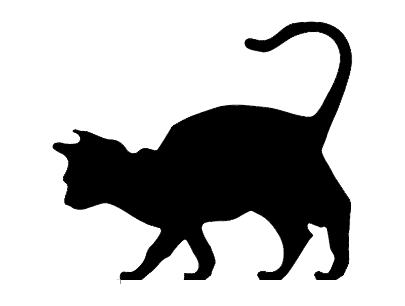 Arched Black Cat Silhouette Vector DXF File for Laser Cutting