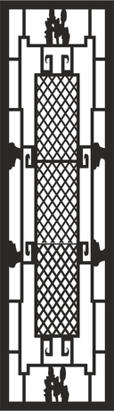 Art Deco Geometric Window Grill Vector for Laser Cutting