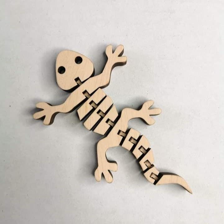 Articulated Lizard Laser Cut Toy - Flexible Wood Vector File