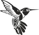 Artistic Flying Hummingbird DXF Vector File for Laser Cutting