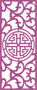 Asian Inspired Decorative Screen Panel Laser Cut Vector File