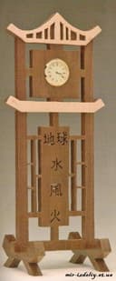 Asian Style Standing Table Clock Vector File for Laser Cutting
