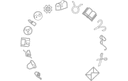 Assorted Daily Life Symbols Vector Design DXF File