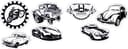 Automotive Sticker Pack Vector Files for Laser Cutting
