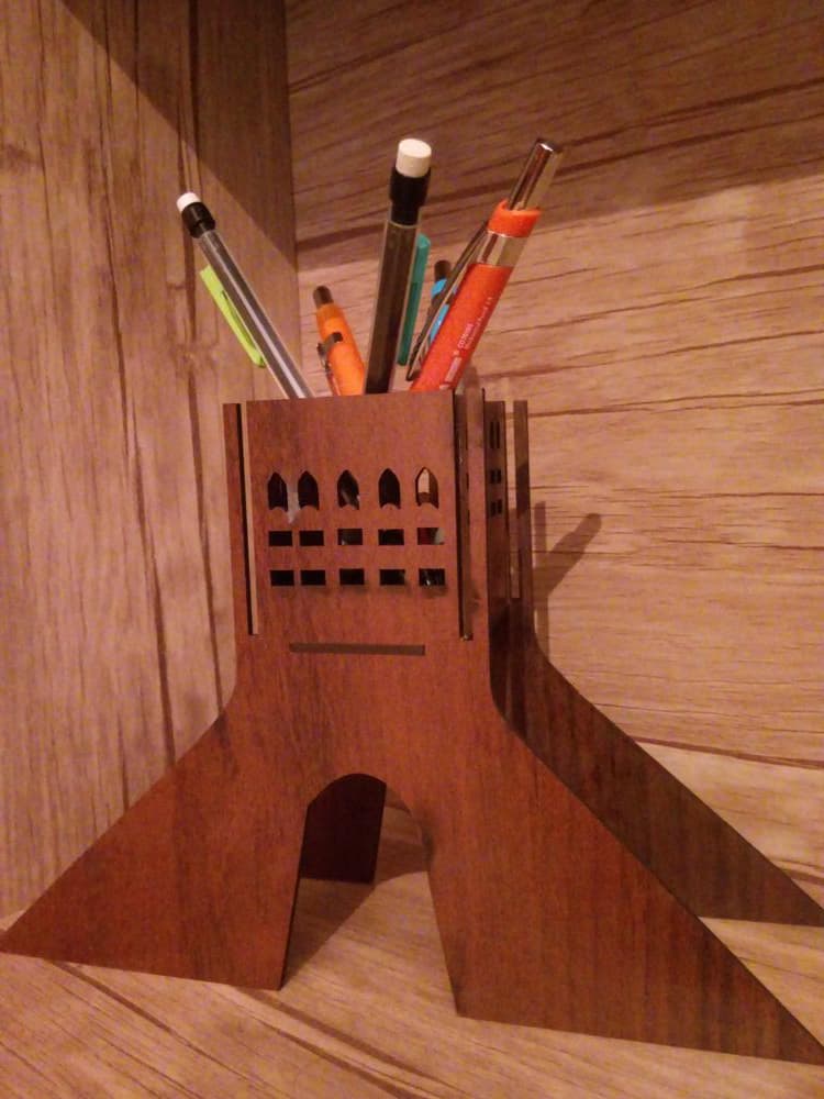 Azadi Tower Inspired Desk Pencil Holder Laser Cut Vector