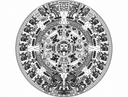 Aztec Sun Stone Calendar Vector for Laser Cutting DXF