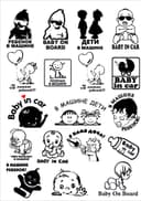 Baby on Board Car Decal Set Vector Files for Laser Cutting