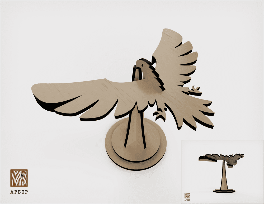 Balancing Eagle 3D Puzzle Laser Cut Vector File