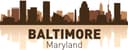 Baltimore Skyline Silhouette Vector File for Laser Cutting
