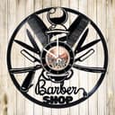 Barber Shop Vinyl Record Wall Clock Laser Cut Vector File