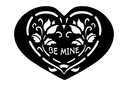 Be Mine Heart Decorative Ornament DXF Vector File