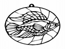 Betta Fish Stained Glass Style Ornament Vector DXF