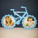 Bicycle Dual Photo Frame Vector Design for Laser Cutting