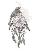 Bird on Dreamcatcher Vector Design for Laser Cutting