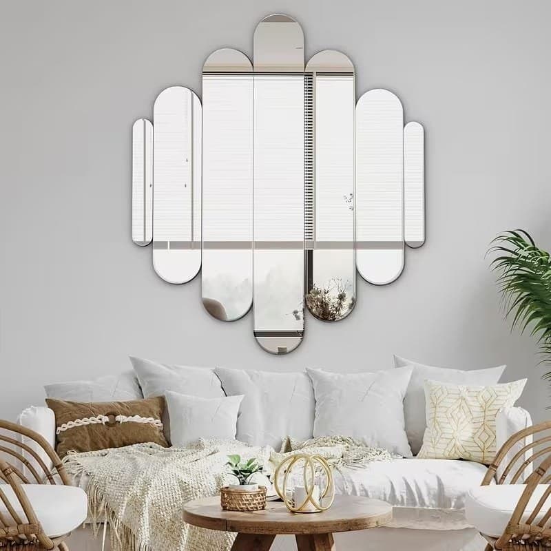 Bohemian Multi-Panel Wall Mirror Laser Cut DXF Template SVG