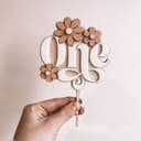 Boho Daisy One Cake Topper Vector File for Laser Cutting