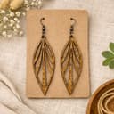 Boho Leaf Dangle Earrings Laser Cut Vector Design (SVG, DXF)
