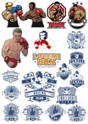 Boxing Club Logo Collection Vector Files for Laser Cutting