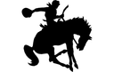Bucking Bronco Cowboy Silhouette Vector Design (DXF, SVG)