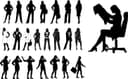 Business Women Silhouettes Vector Collection for Laser Cutting