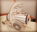 Cannon Style Wine Bottle Holder and Glass Rack Laser Cut Vector